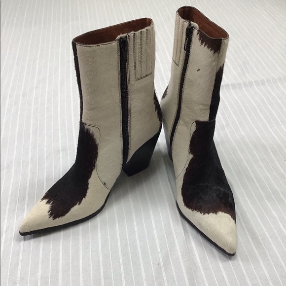cowhide booties
